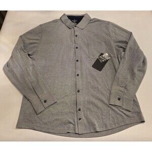 NWT Fabletics Dash Button Up Shirt Mens XL Gray Stretch Performance Golf Work